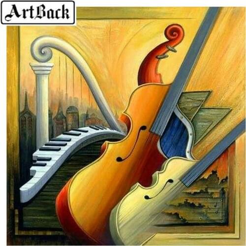 Diamond painting guitar icon full square round drill rhinestone mosaic new arrival 3d diy embroidery music picture wall sticker