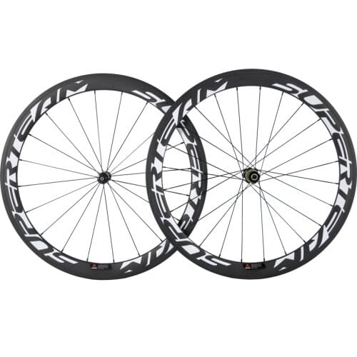 Free shipping 50mm 700C road bicycle carbon wheels bright black bicycle wheels clincher carbon wheelset