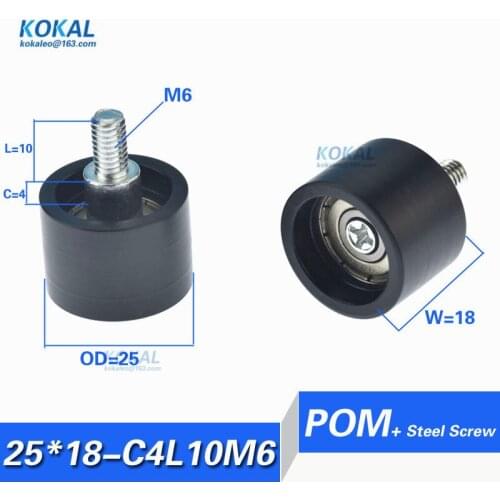 [F25*18-C4L10M6]10pcs high quality sliding cashbox household draw screw bearing roller wheel outer diameter 25mm PA nylon pulley
