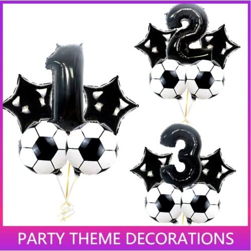 Soccer Party 32inch Digit Football Foil Balloons for Kids Birthday Baby Shower Boys World Cup Ball Soccer Theme Party Decoration