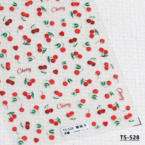 2021 New Process 5D Fruit Series Plane Relief Holographic Nail Sticker New Process Fresh Style Professional DIY Nail Sticker