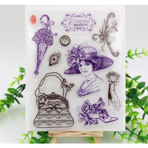 KSCRAFT Vintage Lady Transparent Clear Silicone Stamp/Seal for DIY scrapbooking/photo album Decorative clear stamp sheets