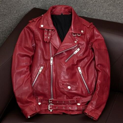 Korean Fashion Genuine Leather Jacket Men 100% Sheepskin Coat Biker Jackets Plus Size 4xl Spring 2021 Chaquetas Hombre Pph4126