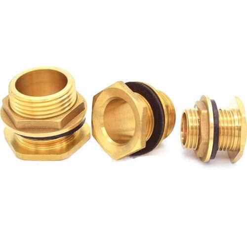 Brass Water Tank Connector 1/2" 3/4" 1" BSP Threaded Male Pipe Plumbing Fittings Bulkhead Nut Jointer