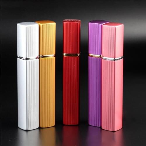 Hot 12ML metal aluminum Portable Refillable Perfume Bottle Container cosmetic Spray Atomizer Empty Bottle liner glass for Travel