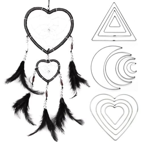 Metal Dream Catcher Moon Hoop for DIY Handmade Dreamcatcher Macrame Material Accessories Crafts Dropshipping