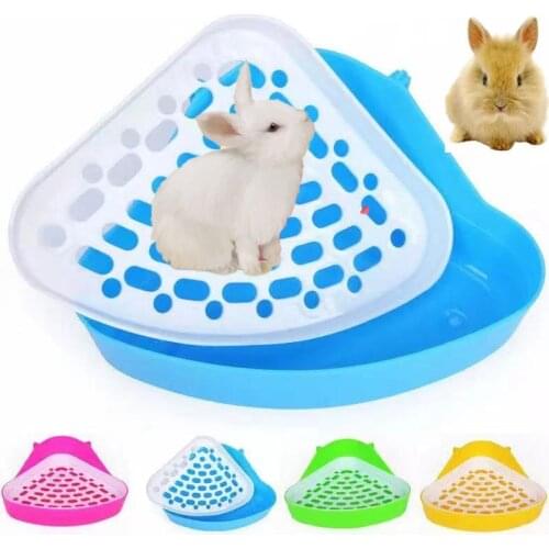 Small Animal Rabbit Hamster Toilet Flat Bottom Net Detachable Cleaning Chinchilla Guinea Pig Cat Toilet Training litter Tray