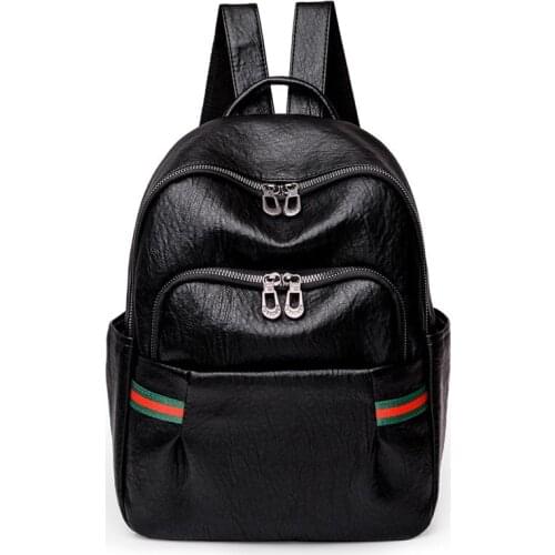 2021 New Retro High-quality Leather PU Backpack Fashion Youth Multi-functional Travel Backpack Casual Female Student School Bag