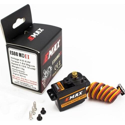 Original EMAX ES08MDII ES08MD 13g Metal Digital Micro Servo for RC 250 450 Helicopter Airplane Car Boat Robot Toy DIY Parts