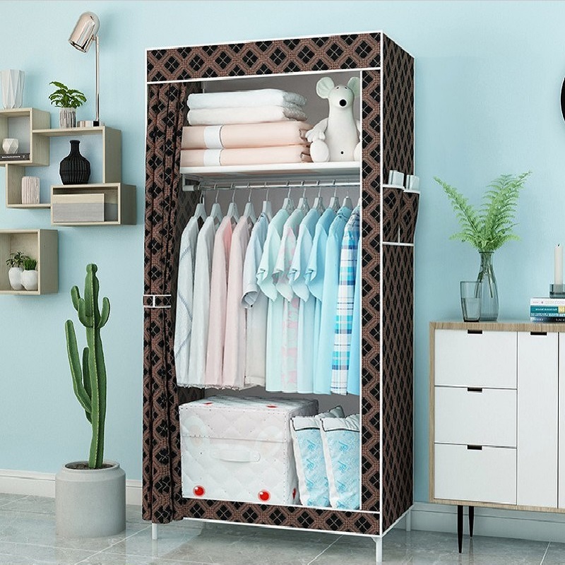 Wardrobe storage cabinet cartoon cloth non-woven fabric panoramic folding cloth wardrobe 3D wardrobe small wardrobe