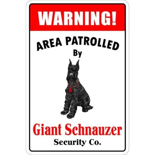 Warning Area Patrolled By Schnauzer Tin Sign art wall decoration,vintage aluminum retro metal sign