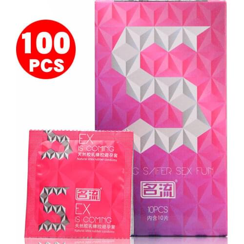 Adult Condoms 100pcs Big Particle G Spot Stimulate Spike Dotted Condom Small Size 49mm Safe Contraception for Men Sex Products