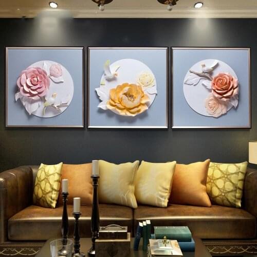Simple atmosphere living room decoration painting Fu carving home decoration modern light luxury three-dimensional relief mural