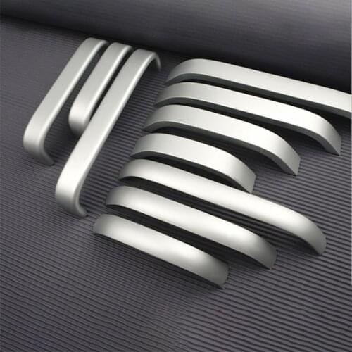 Handle Hardware Cabinet Drawer Cupboard Door Handles Brushed Silver Aluminum Alloy Solid Kitchen Door Handles Modern Furniture