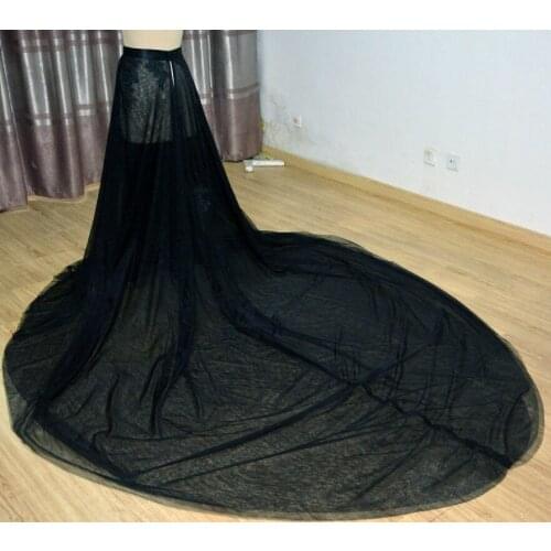 Removable bridal skirt, black Tulle skirt, Custom skirt, Appliques lace skirt, Ball Gown skirt, black train skirt, Bridal skirt