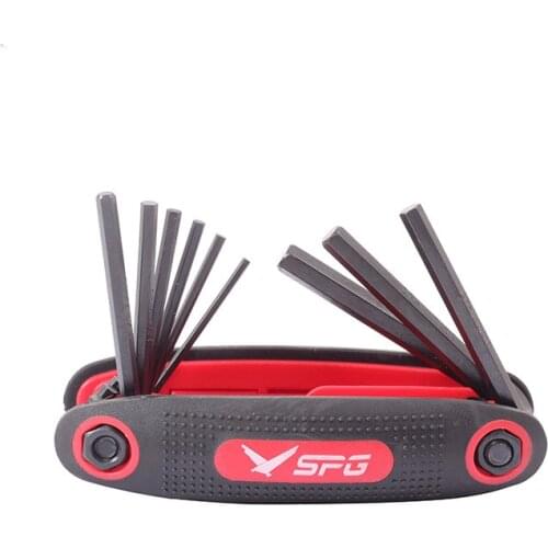 Hunting 1pc Archery Allen key Set Hex Wrench Steel Multifunctional 9 in 1 Folding Compound Bow Allen key