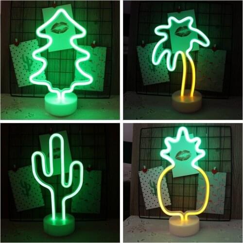 USB LED Neon Sign Light Holiday Flamingo Night Light Xmas Party Wedding Decoration Night Light Home Gift Unicorn Heart Neon Lamp