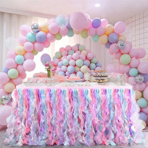 Tutu Tulle Tables Skirt Colorful Tablecloth Mesh Pleated Banquet Birthday Wedding Party Table Cover Decoration Decor Home Hotel