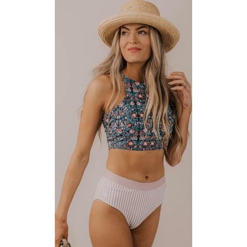 Small Floral Print Swimwear Women Swimsuit High Waist Bikini 2020 Sexy Push Up Bikini 8 Styles Beach Wear Bathing Suit Women