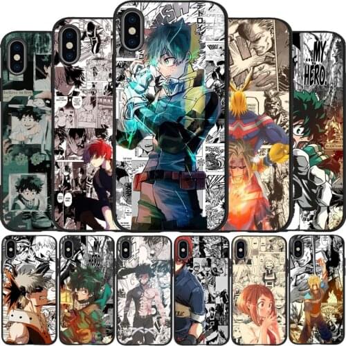 Japan Anime My Hero Academia Soft Silicone TPU black Phone Case For iPhone 5 5S SE 6 6plus 7 8 plus X XS XR XS Max 11 Pro Max
