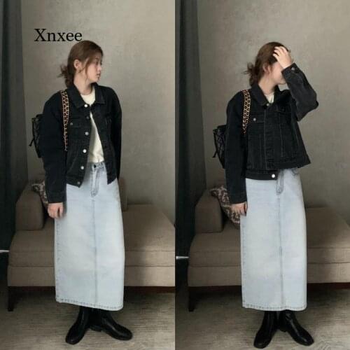 2021 Spring Fashion Cotton Denim Jacket Womens Single-Breasted Pocket Jacket Womens Yellow Jacket Denim Jacket