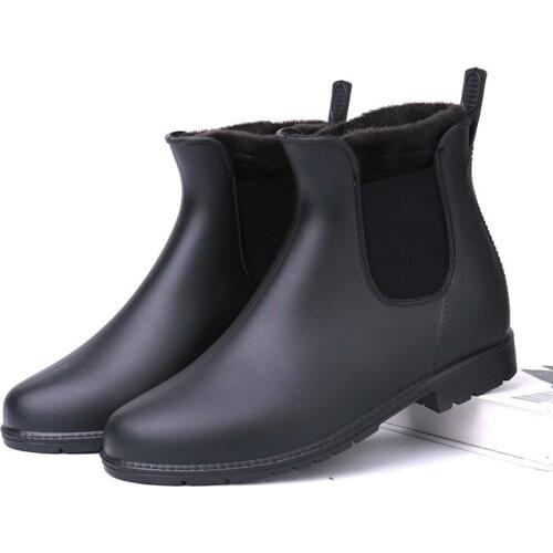 Rain Boots Women Fashion Warm Waterproof Women Winter Boots New Arrivals Casual Girl Rainboots PVC Washing Short Rain Shoes