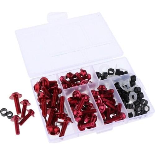 158pcs Universal Motorcycle M5 M6 Fairing Bolts Kit Body Fastener Screws Nuts Kit Fastener Clips Sportbike Scooter Accessories