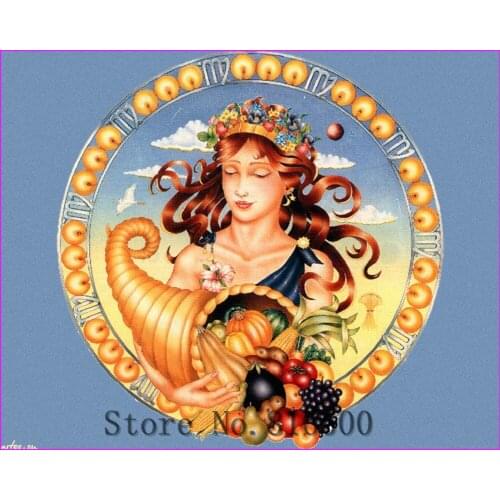 2017 New Style 3D Diamond Cross Stitch Embroidery Full Square Resin Diamond Needlework Diy Diamond Painting Kits Virgo 30x40cm