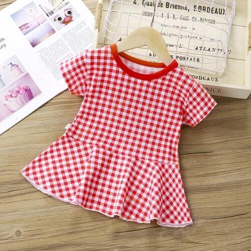 2021 Summer Dress for Girls Cotton Kids Clothes Letter Short Sleeve Girls Dresses Cute Girl Princess Dress Baby Girl Dress 0-3Y