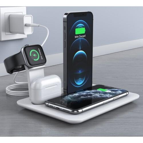 2021 Wireless Charger For Iphone 5 In 1 Wireless Chargers for Apple Watch Airpods Pro Fast Charger Stand