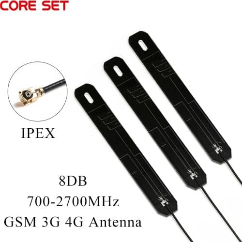 3Pcs 700-2700MHz GSM 3G 4G Dual Band Antenna 8DBI IPEX Interface Internal PCB Board Plate Aerial With 12cm Cable 4G Antenna