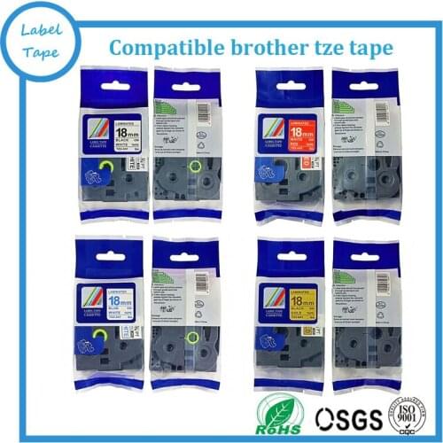 3PK/lot multi colors 18mm tz laminated tape TZe 241, TZe 641 and TZe 841 tze label tape