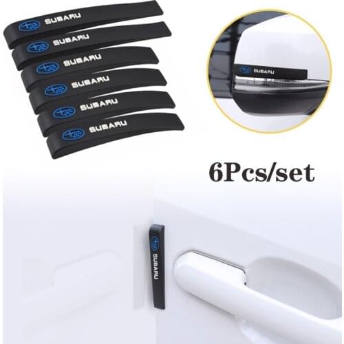 4Pcs Car Door Mirror Anti-Collision Bumper Trim Strip Sticker For Subaru Crosstrek Legacy Impreza Forester Mpreza Tribeca XV BRZ