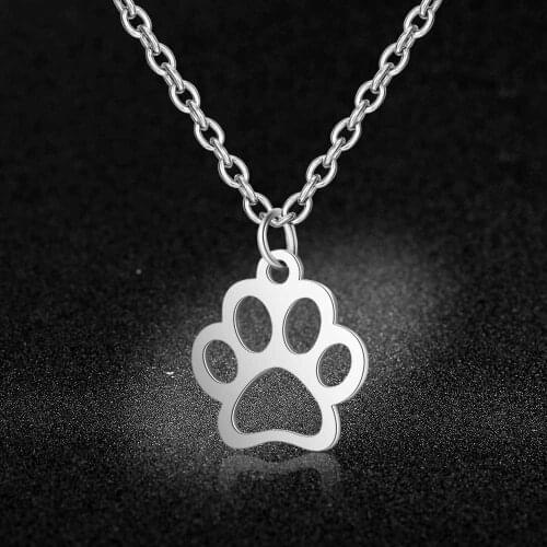 AAAAA Quality 100% Stainless Steel Dog Cat Paw Charm Necklace for Women Special Gift Never Tarnish Jewelry Necklace