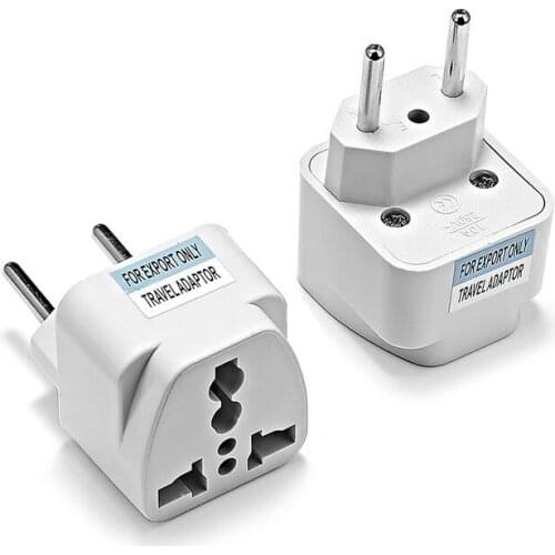 EU 2 Round Plug Adapter UK AU US To European German Korea Travel Power Adapter AC Converter Electrical Socket Wall Plug Outlet