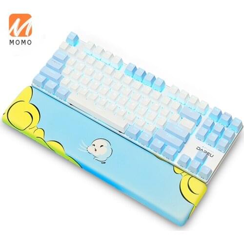 Wireless Bluetooth Dual-Mode Mechanical Keyboard Black Blue Red Axis Desktop Computer Notebook 87 Keys Sublimation PBT Key Cap
