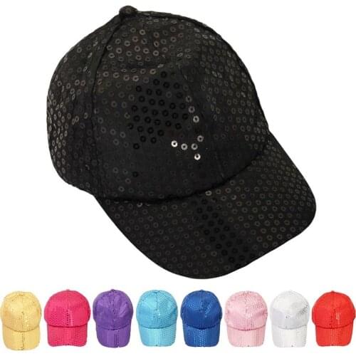 Pure Color Sequined Hats New Fashion Unisex Baseball Caps Streetwear Women Men Hip Hop Outdoor Caps Snapback Sun Visor 2021