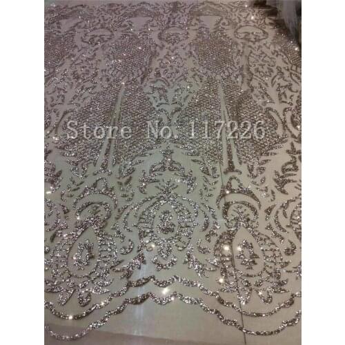 Shining JRB-82606 glued glitter mesh tulle lace for evening dress/fashion design in rose gold