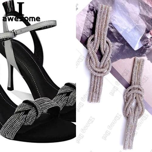 Shining Rhineston Bling Tape Bridal Wedding Party Shoes Accessories For high Heels Flats Slipper sandals Shoe Decorations Flower