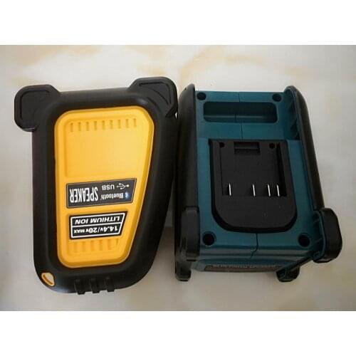 For Dewalt Makita Milwaukee Bosch Bluetooth USB Speaker Compatible with 14.4/18V Lithium Battery with Charger and Battery
