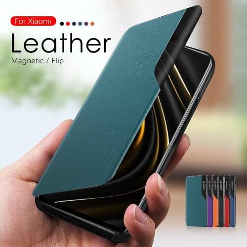 PU Leather Smart Window View Flip Covers Case For Xiaomi poco m3 pocom3 pocom 3 m 3 Magnet Stand Coque pocophonem3 phone shell