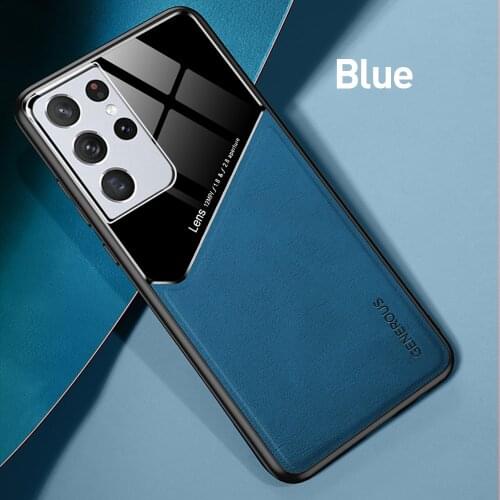 Leather Texture Hard Pc Back Covers Case For Samsung Galaxy S21 S 21 Plus Ultra S21ultra S21plus Silicone Frame Shockproof Coque