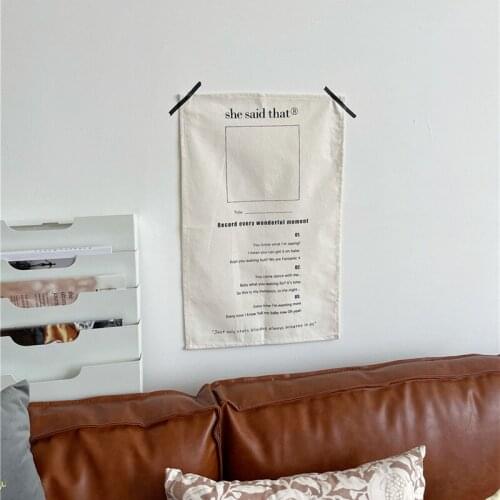 Cutelife Nordic INS Letter Cloth Fabric Tapestry Wall Hanging Macrame Decorative Tapestry Napkin Dorm Apartment Custom Tapestry