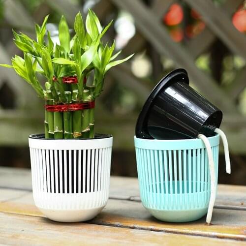 2 pcs flower pots Hydroponics Plant Water Storage Automatic Water Absorption Resin Flowerpot Garden Accessory