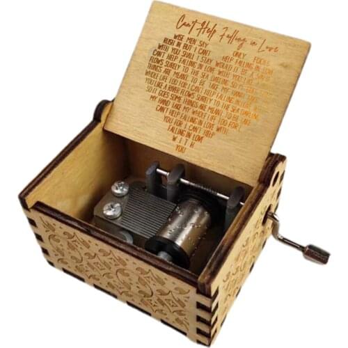 Wooden Music Box Exquisite Patterns Vintage Carved Durable And Has A Long Service Life Birthday Gift Musical Boxes