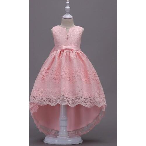 New Girls Party Dresses Children Sleeveless Lace Trailing Wedding Bridesmaid Ball Gown Formal Kids Clothes