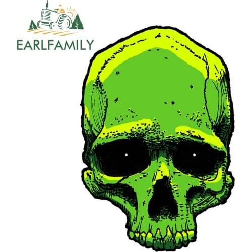 EARLFAMILY 13cm x 9.1cm for Zombie Skull Car Stickers Fashion Anime Decals Suitcase Bumper VAN Vinyl Material Custom Printing