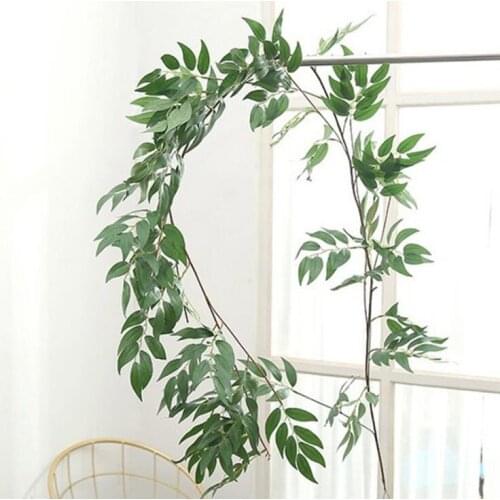The Artificial willow vine green rattan for wedding and home garden decorations hanging decorative green leaves