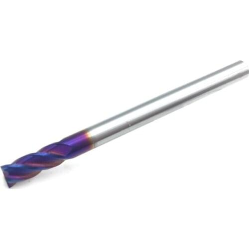4mm End Mill HRC65 4Flute D4*11*D4*50*4T Solid Carbide Fat End Mills Straight Shank nACo Blue Coated Milling Cutter Tool