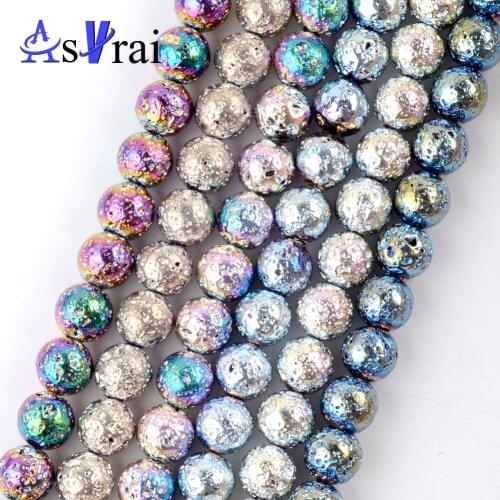 Natural Hematite Stone Lava Round Beads For Jewelry Making 4mm-10mm Volcanic Rock Spacer Beads Diy Bracelet Necklace Accessories